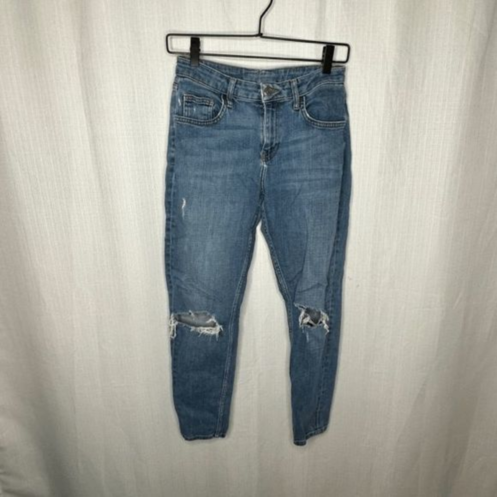Topshop Ripped High Rise Skinny Jeans